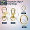 60-Piece Gold Keychain Making Set – Includes swivel snap hooks, key rings, keychain clips, and lobster claw clasps for keychains, jewelry, and crafts.